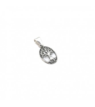 PE001539 Sterling Silver Pendant Charm Tree Of Life Solid Genuine Hallmarked 925 Handmade